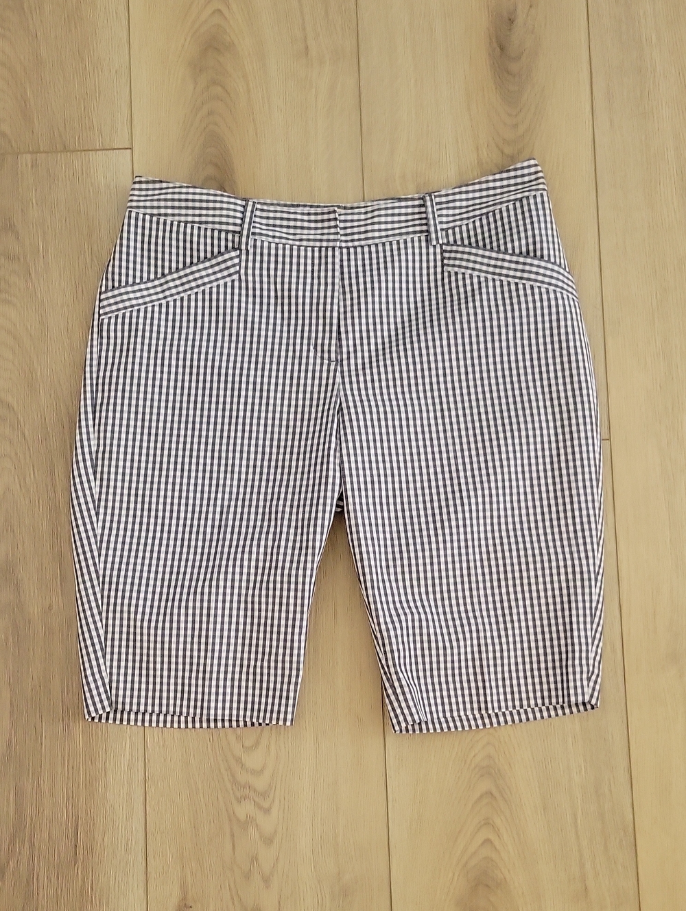 Sport Haley Navy and White Gingham Women's Bermuda Shorts
